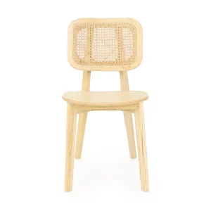 Silla de comedor de madera de olmo natural Ibis