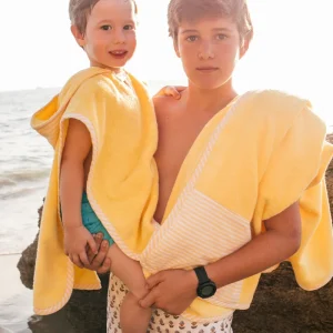 Poncho Playa Rayas Candela Amarillas