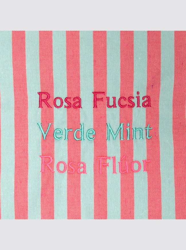 Neceser Pequeño Rayas Denim Verde y Rosa - Imagen 6