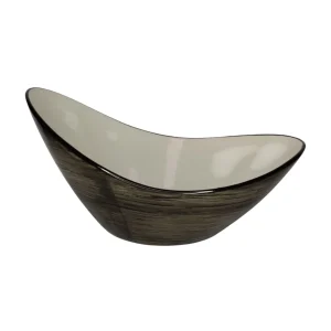 ENSALDERA OVAL PORCELANA CAFE GRISACEO 25,5X16X13CM MULTIMENAJE