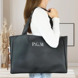 Bolso Shopper Polipiel Negro Personalizado