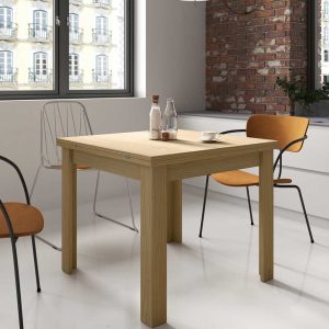 Mesa cuadrada extensible Bety patas de madera cuadrada 90(180)x90cm Boston