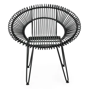 Silla de ratán Dama negro